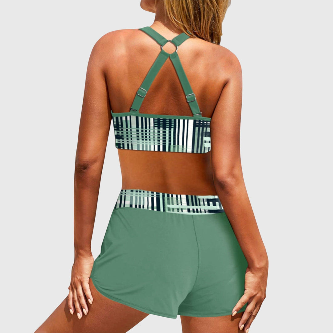 Ida-Charlotte | Gestreifter High-Waist-Bikini