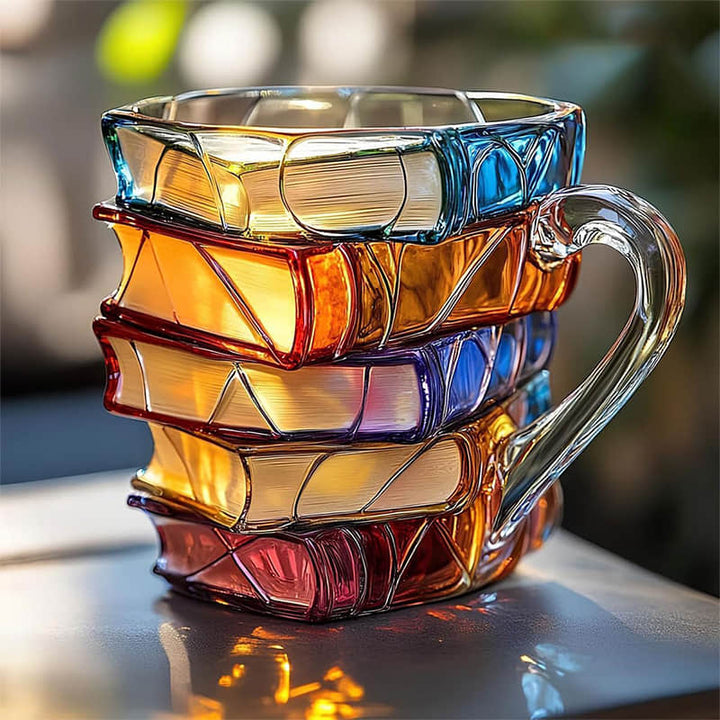 Tasse Einzigartige Handarbeit 3D Glück für Buchliebhaber
