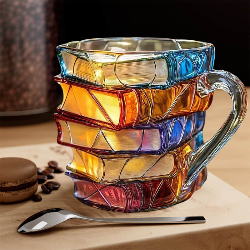 Tasse Einzigartige Handarbeit 3D Glück für Buchliebhaber