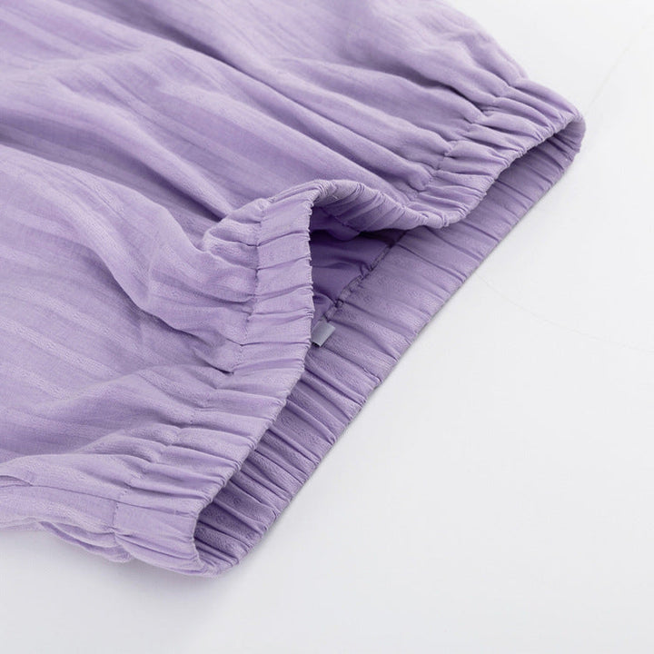 Greta-Theresa | Luftiges Set aus geknöpfter Bluse und Shorts