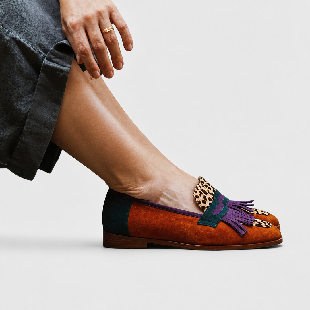 Lea-Luise | Brauner Leoparden-Loafer