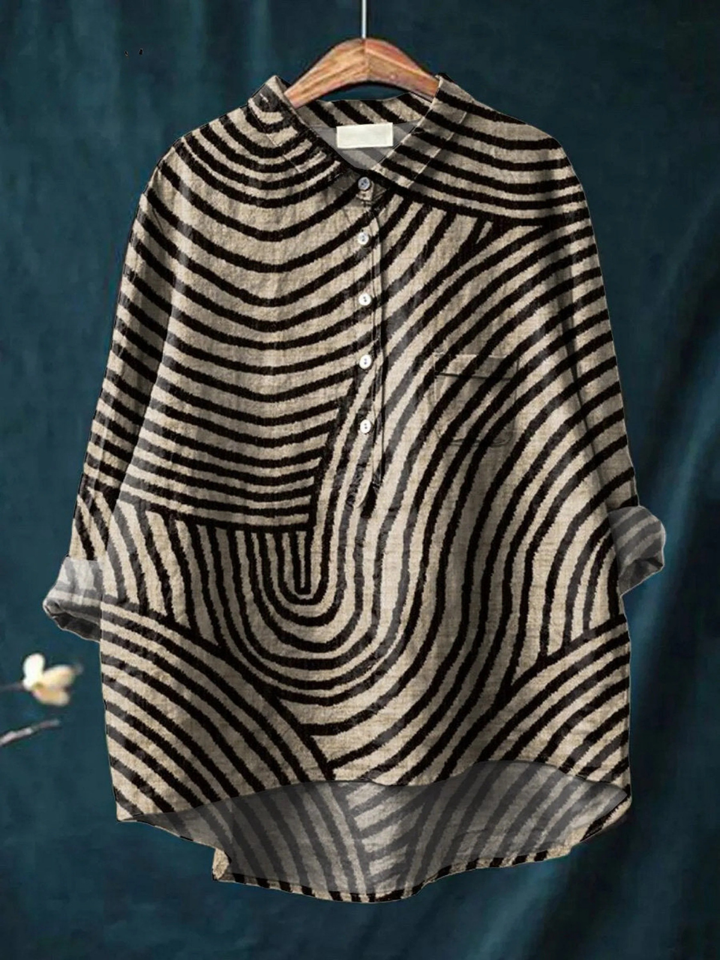 Sophia-Lotte | Legere Bluse mit kreisförmigem Linienprint