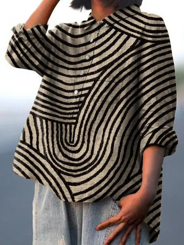 Sophia-Lotte | Legere Bluse mit kreisförmigem Linienprint