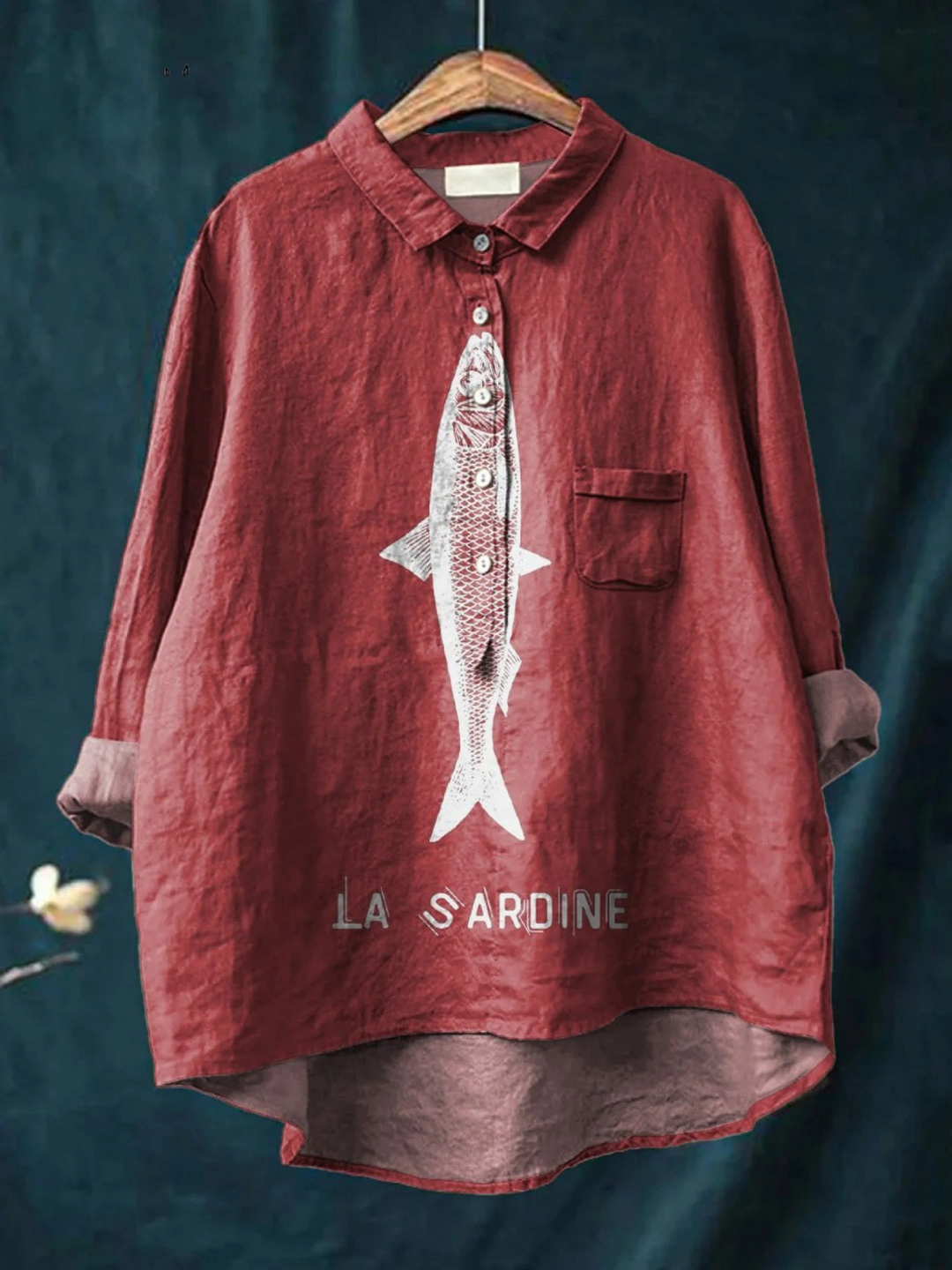 Clara-Rose | Legeres T-Shirt mit Sardinenprint