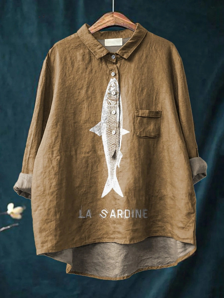 Clara-Rose | Legeres T-Shirt mit Sardinenprint