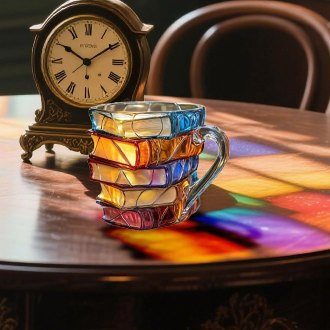 Tasse Einzigartige Handarbeit 3D Glück für Buchliebhaber
