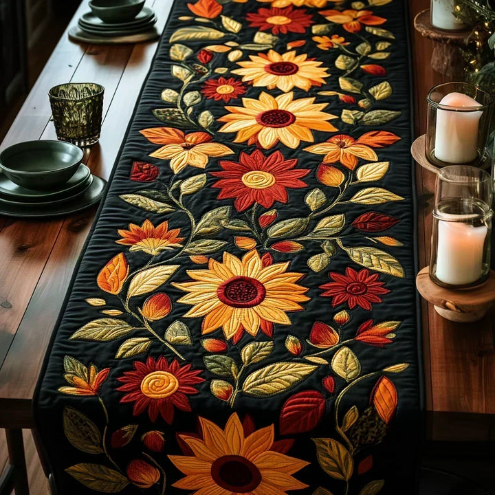 Patchwork-Tischläufer – Herbstsonnenblumen