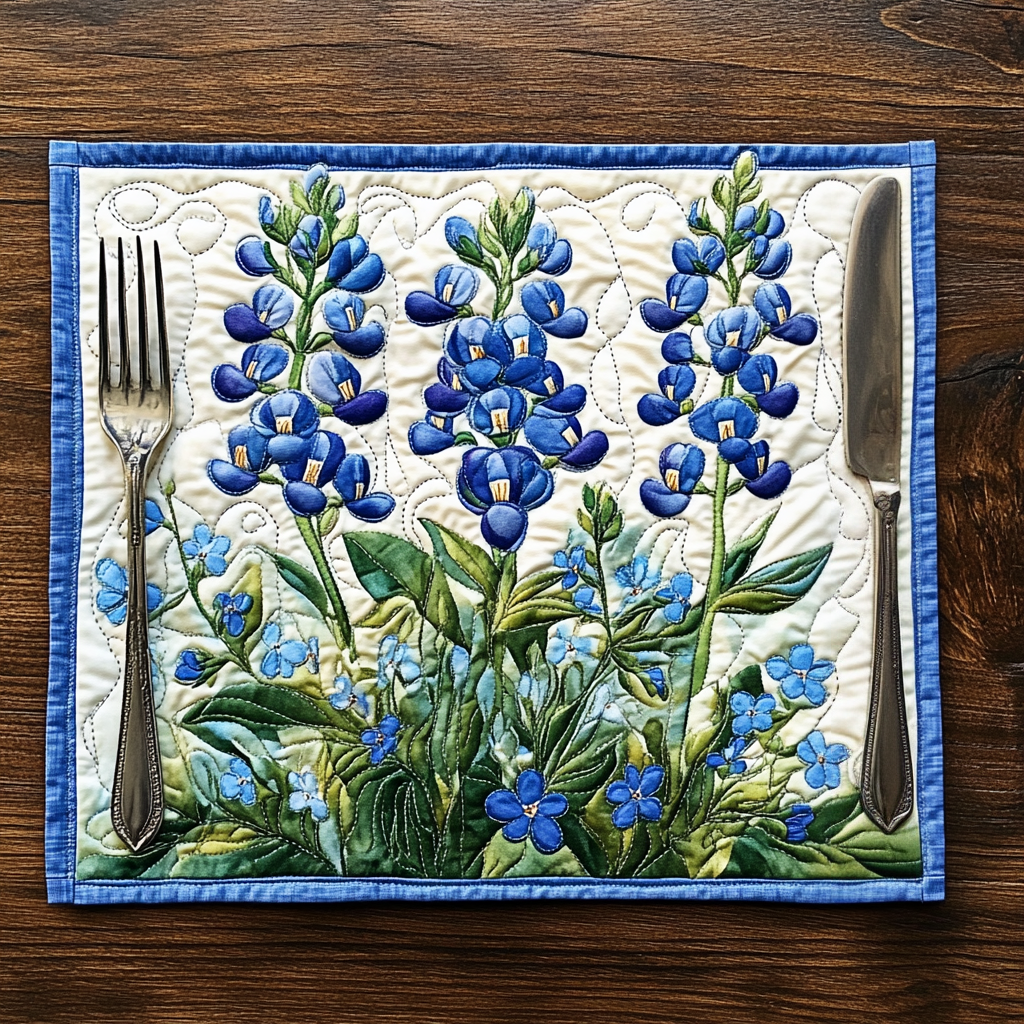 Gesteppte Tischsets – Lupinenserenade