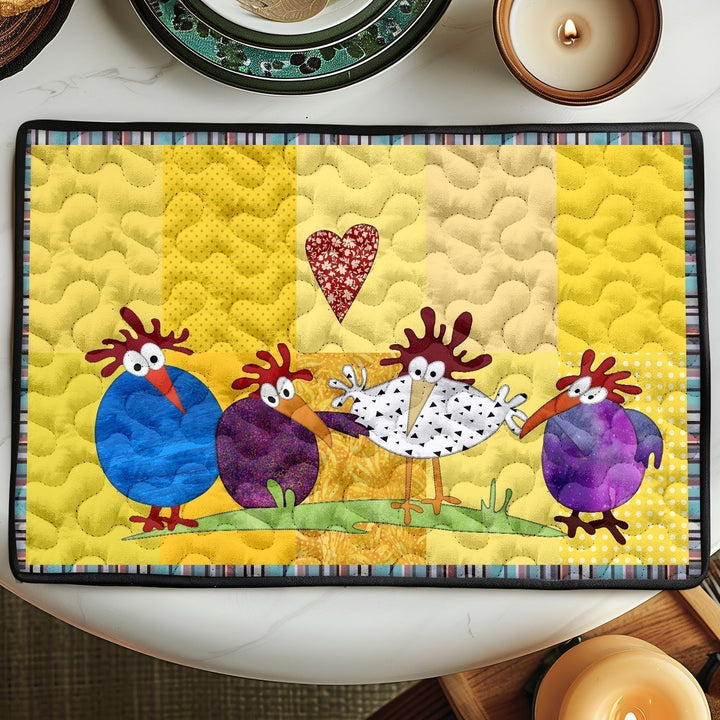 Gesteppte Tischsets – Huhn