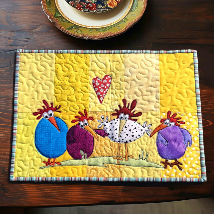 Gesteppte Tischsets – Huhn
