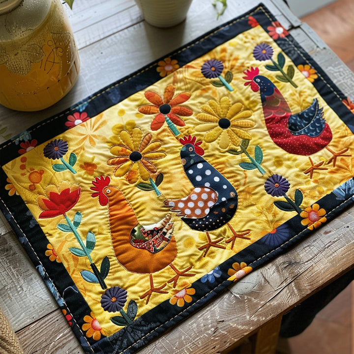 Gesteppte Tischsets – mit Huhn