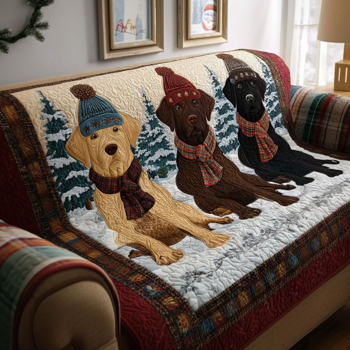 Gesteppter Sofabezug – mit Labrador Retriever
