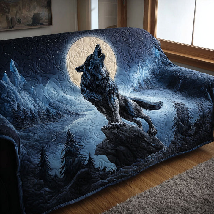 Gesteppter Sofabezug – mit Wolf