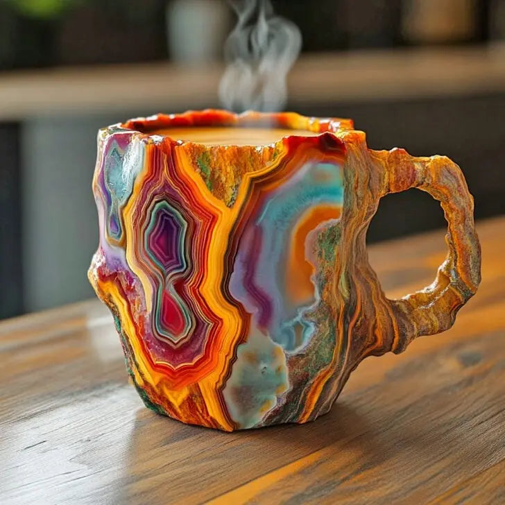 Kaffeetassen aus mineralischem Kristall