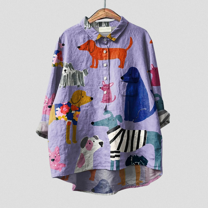 Lea-Rose | Legeres T-Shirt mit Hundeprint