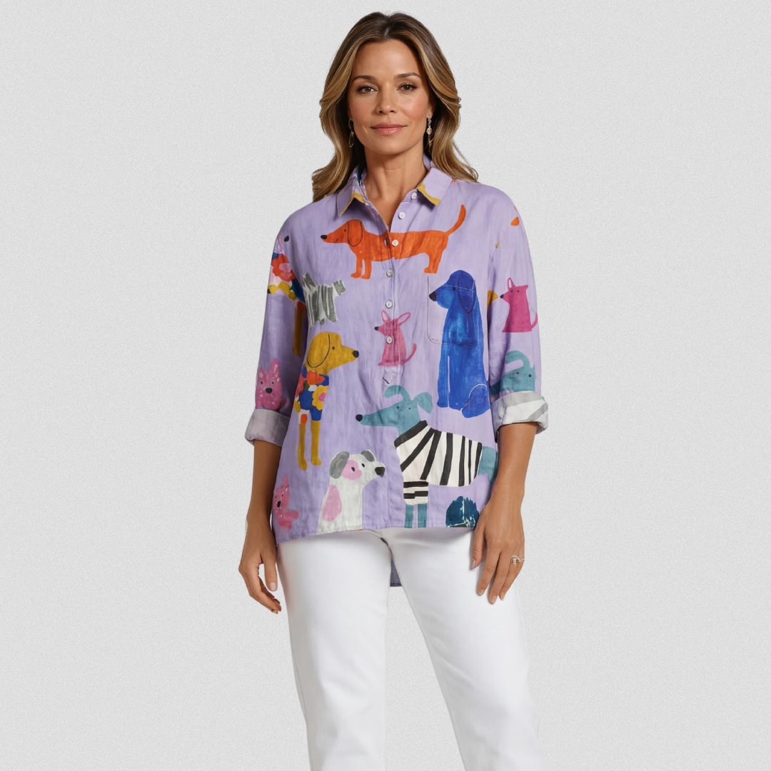 Lea-Rose | Legeres T-Shirt mit Hundeprint
