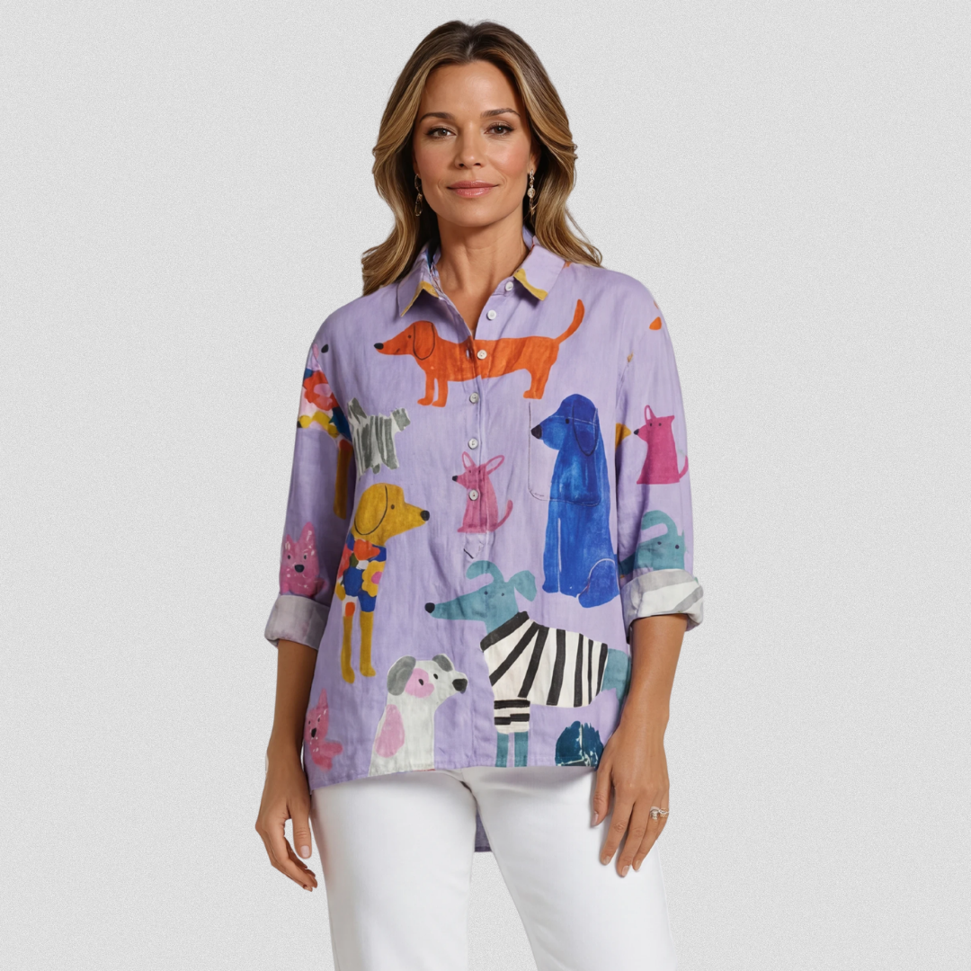 Lea-Rose | Legeres T-Shirt mit Hundeprint