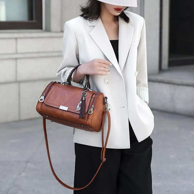 Mia-Rose | Ledertasche mit Struktur