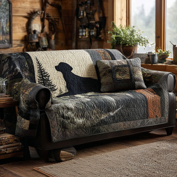 Gesteppter Sofabezug – mit Labrador Retriever