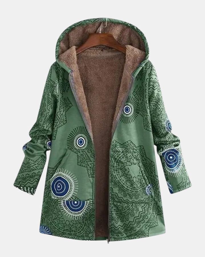 Sage – Sherpa-Jacke mit Tribal-Muster
