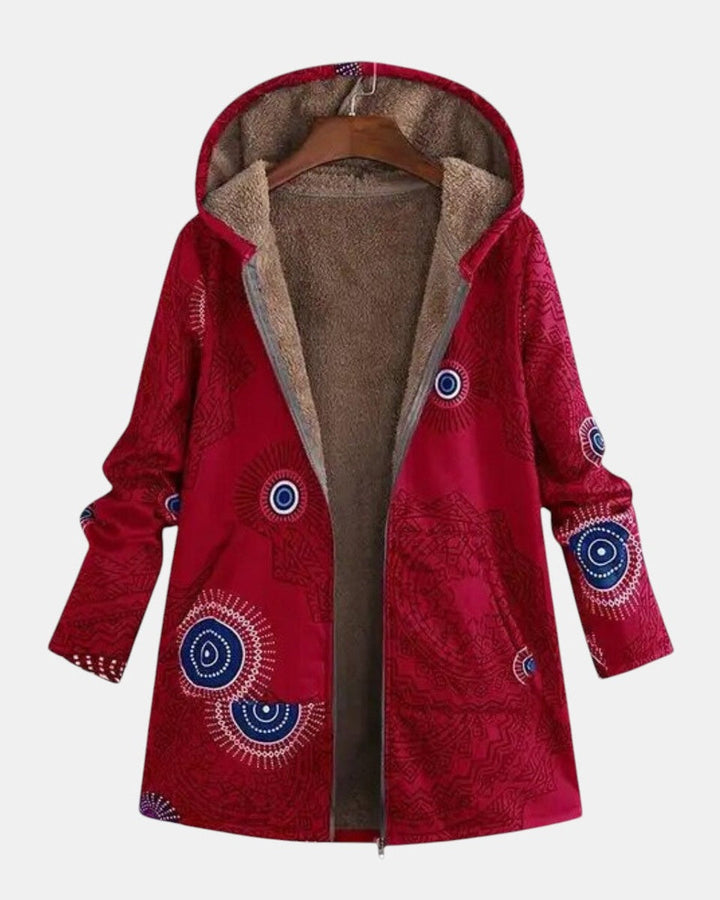 Sage – Sherpa-Jacke mit Tribal-Muster