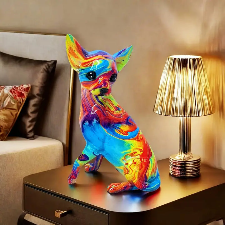 Tischlampe Chihuahua aus Vibrantem Harz