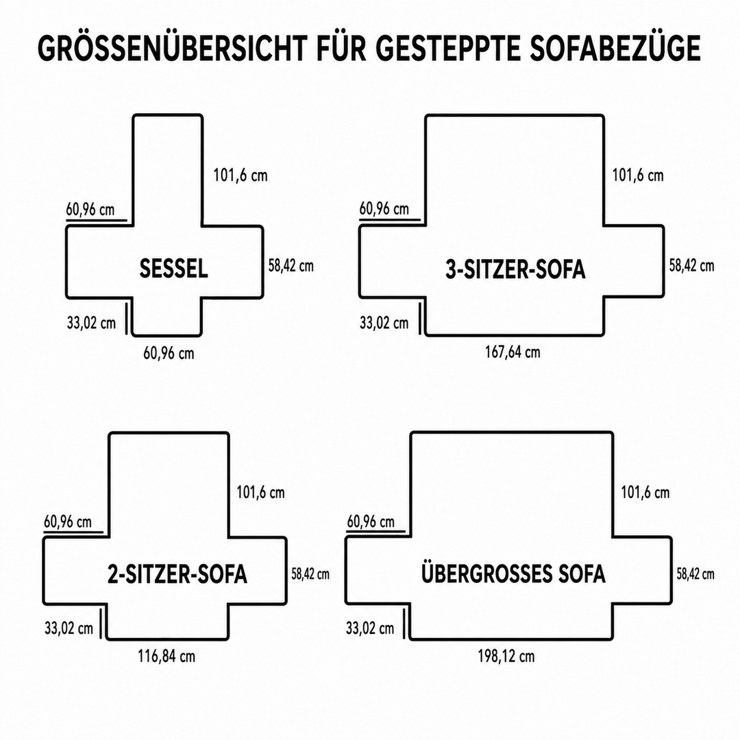 Gesteppter Sofabezug – mit Schneefreunden
