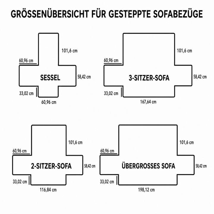 Gesteppter Sofabezug – mit Schneefreunden