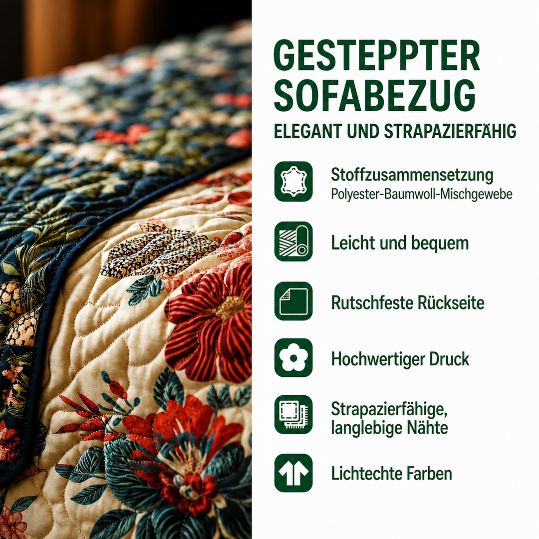 Gesteppter Sofabezug – mit weihnachtlichem Muster