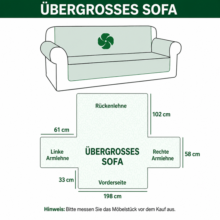 Gesteppter Sofabezug – mit weihnachtlichem Muster