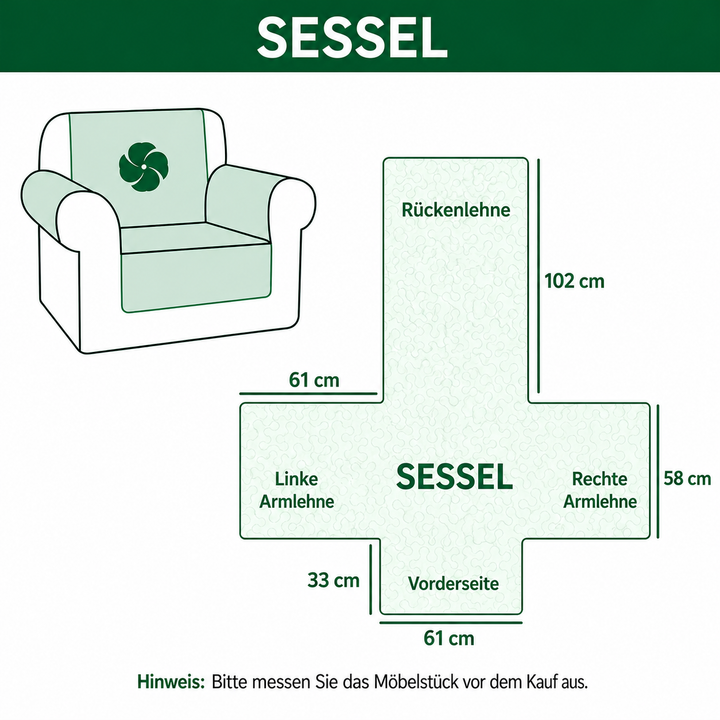 Gesteppter Sofabezug – mit süßen Abdrucken