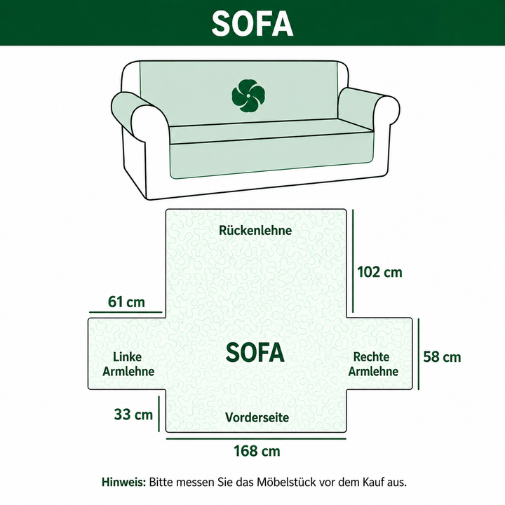 Gesteppter Sofabezug – mit harmonischer Blüte
