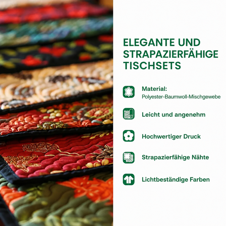 Gesteppte Tischsets – Mystischer Stoßzahn