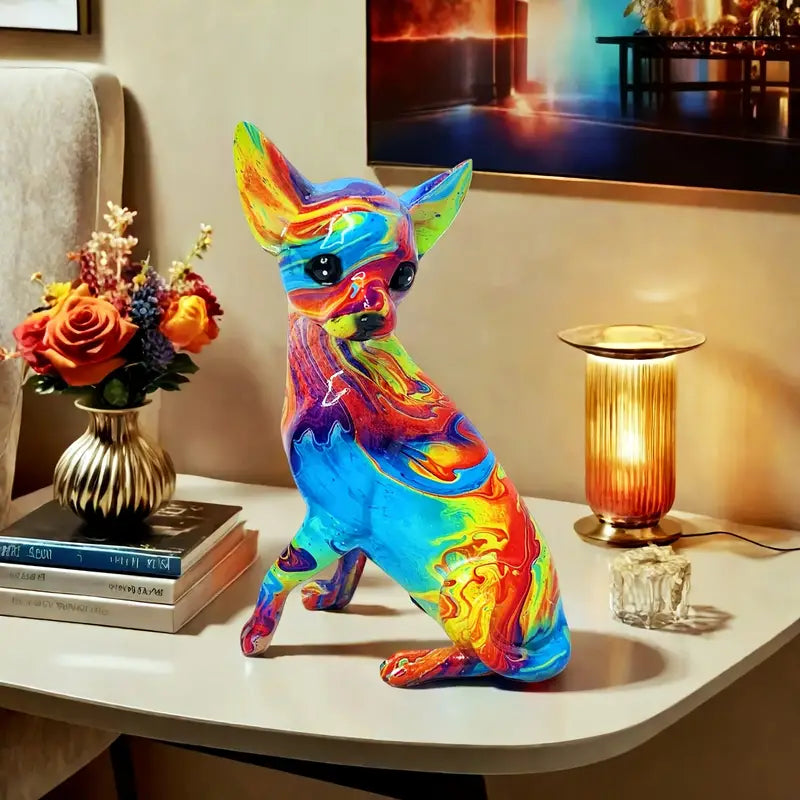 Tischlampe Chihuahua aus Vibrantem Harz