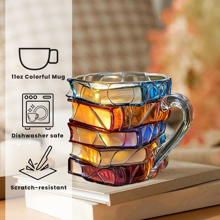 Tasse Einzigartige Handarbeit 3D Glück für Buchliebhaber